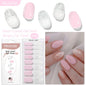 Blushimmer Harunouta 16-strip gradient red marble gel nail strips with gold lines for DIY gel polish application on nails.