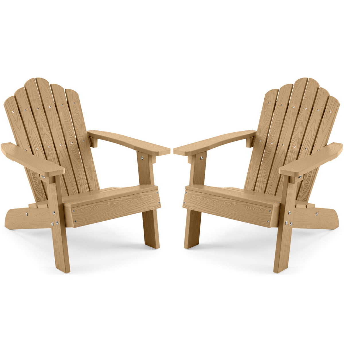 Set of 2 kids outdoor Adirondack chairs with high backs and tilt for children, weather-resistant, by GBruno Store