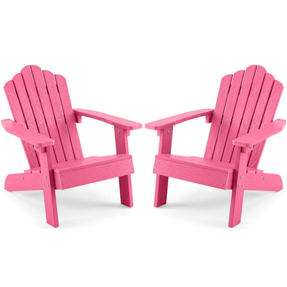Set of 2 GBruno Kids Adirondack outdoor chairs with high backrests, weather-resistant, perfect for children’s outdoor seating.