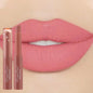 Blushimmer nude matte waterproof lipstick in sexy red velvet shade, long-lasting lip makeup for women, fade-resistant and elegant.