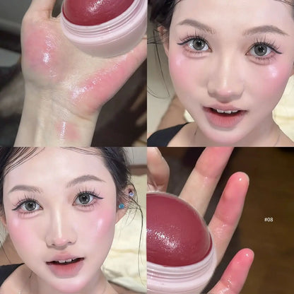 Blushimmer Herorange Peach Ball Cloud Velvet Blush with fine powder texture, dew finish, natural glow, suitable for autumn and winter.