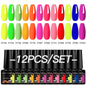 Blushimmer 12-piece all-season gel nail polish set with multicolor shades, UV and LED compatible, HEMA free, long-lasting for women