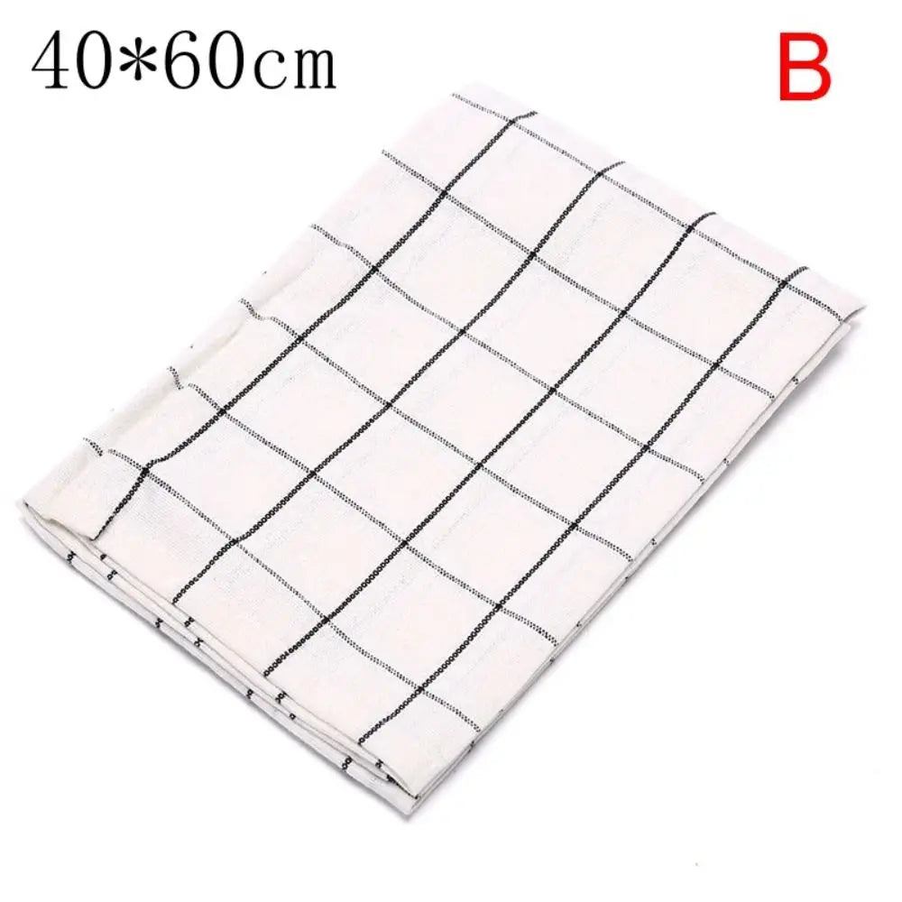 Tea Towel 40x60cm Kitchen Towel Cotton Printed Dish Cleaning Cloth Stripe Plaid Durable Table Napkin Dinner