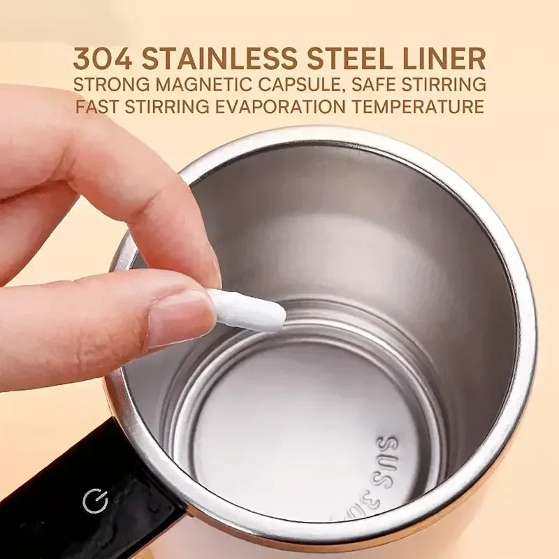 Smart Coffee Cup Recharge Automatic Mixing Coffee Mug Stainless Steel Magnetic Coffee Mug with LED Display Temperature Home Use