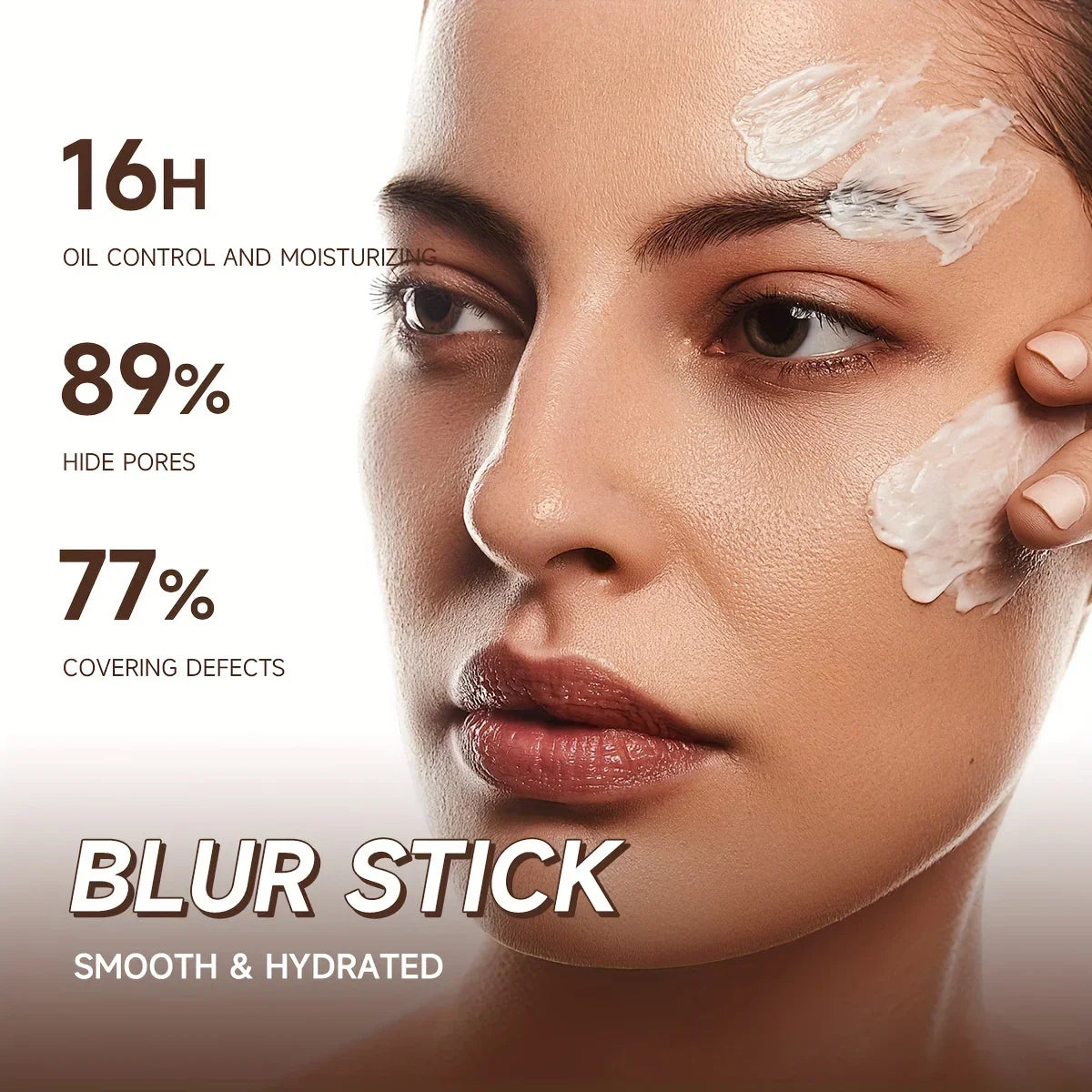 Blushimmer Flawless Finish Foundation Primer stick in white, pore-invisible, oil control, high coverage, under 1 oz
