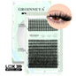 GROINNEYA Lash Clusters Kit Spikes Lash Individuals Eyelash Clusters D-Curly Lash Clusters Kit with Bond and Seal Makeup