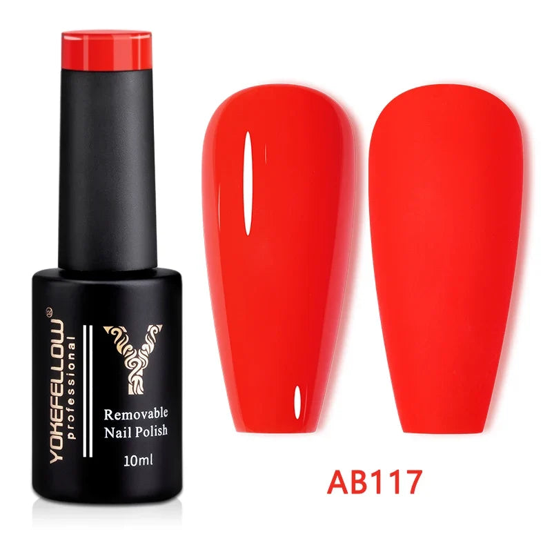 Blushimmer YOKEFELLOW 10ml translucent pink gel nail polish with high-quality, long-lasting UV soak-off gel varnish.