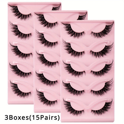 Natural long Cat Eye Lashes by Jiefuxin Store, featuring winged ends and elongated design for a dramatic, manga-inspired look.