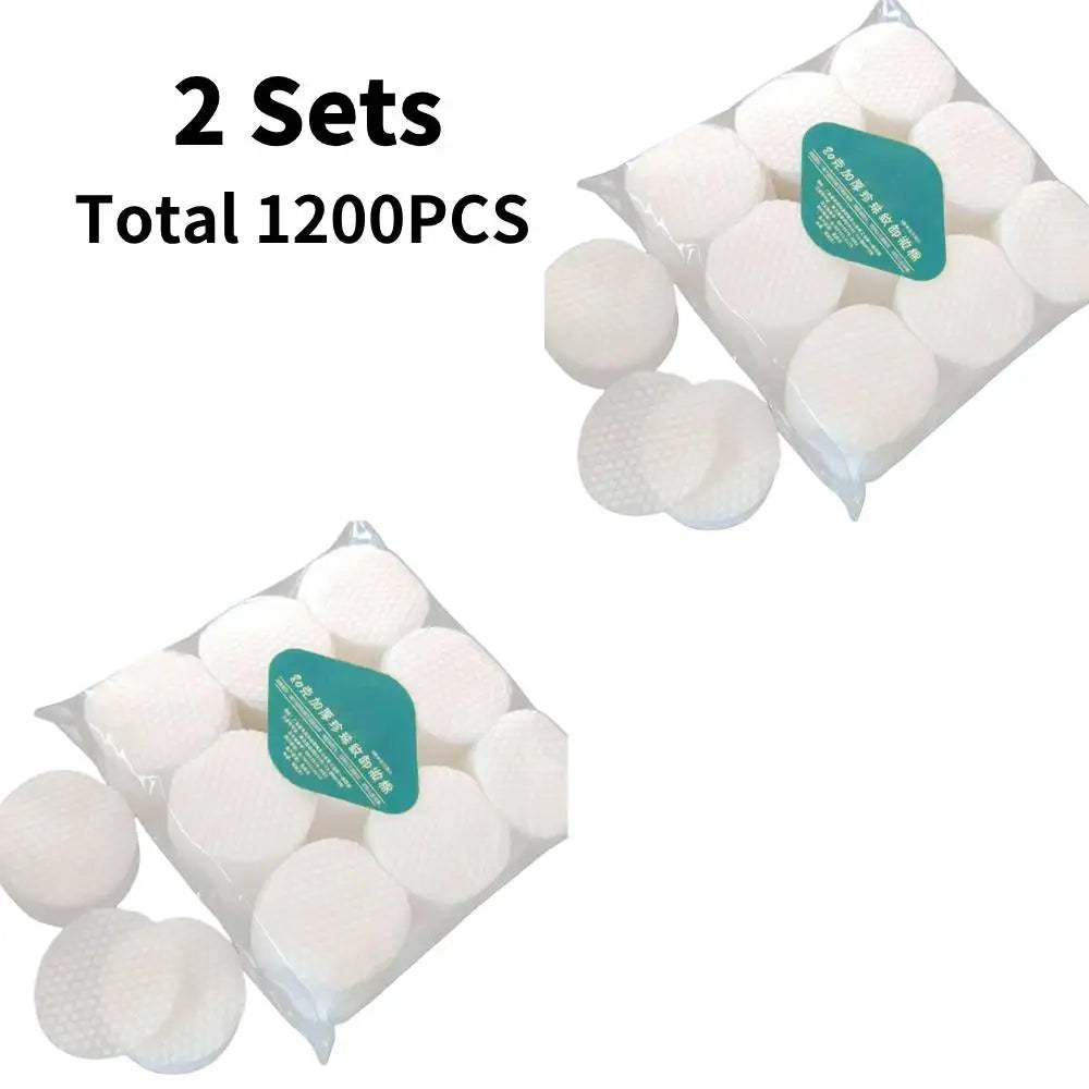 Set of 450/600/500pcs Blushimmer facial cotton puff pads for makeup removal, soft disposable face cleaning accessories.