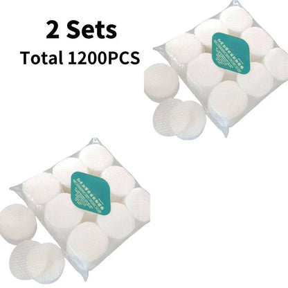 Set of 450/600/500pcs Blushimmer facial cotton puff pads for makeup removal, soft disposable face cleaning accessories.