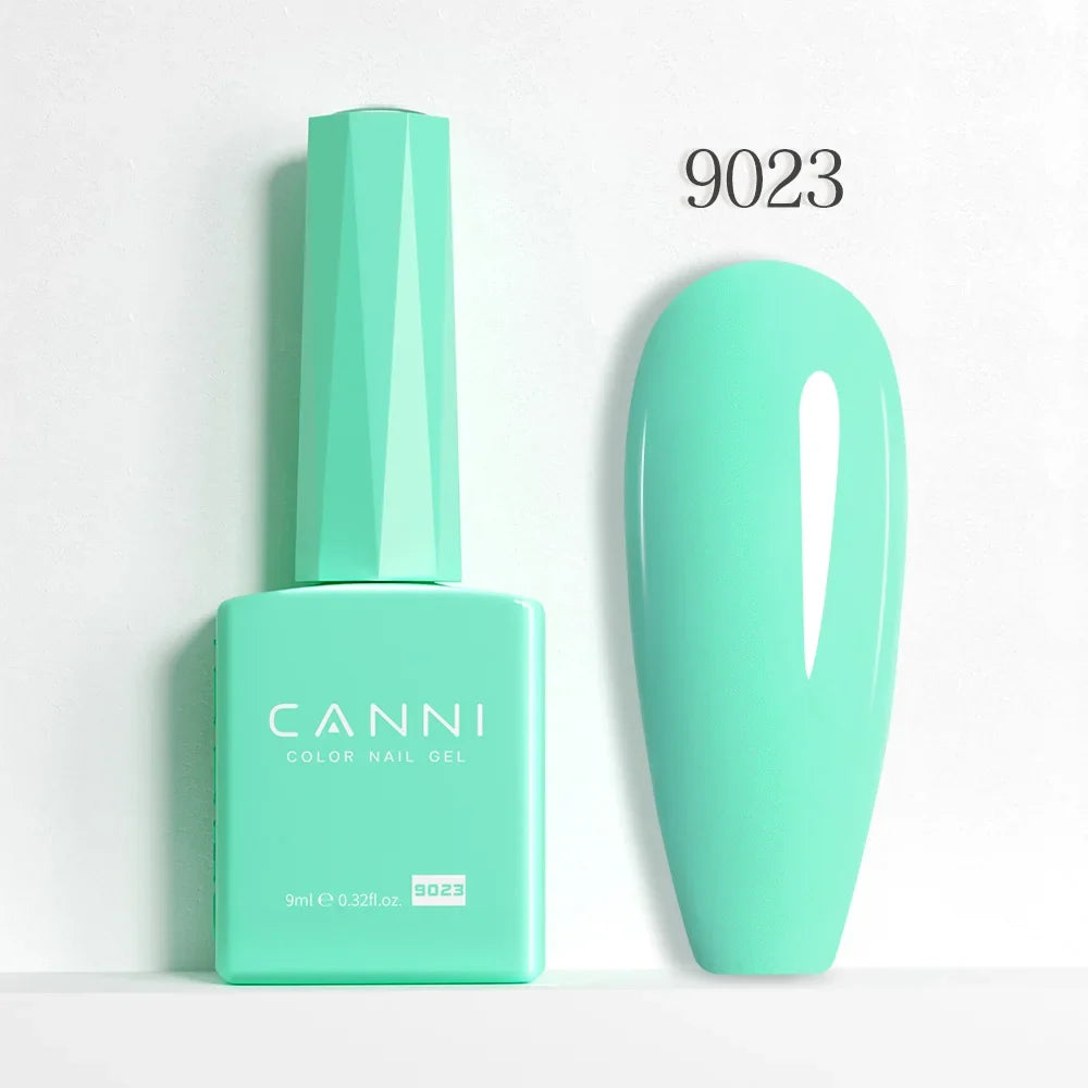 Blushimmer CANNI Hema Free Nail Gel Polish Fall Color Collection with semi-permanent long-wear top coat in a vibrant red jelly nude shade, 9ml.