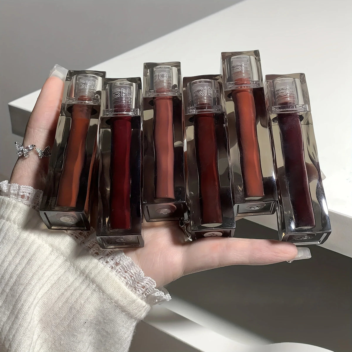 Adorable Bear Mirror Lip Glaze by Blushimmer featuring hydrating, glossy liquid lipstick with watery texture and long-lasting shine.