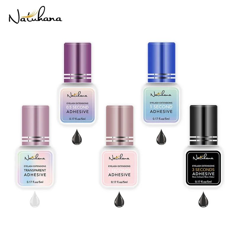 Blushimmer professional eyelash glue in 5ml bottle, fast drying and strong adhesive for false eyelash extensions.