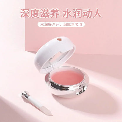 Blushimmer Treechada Rose Sleep Lip Gloss Mask showing a jar of moisturizing, nourishing lip mask with rose scent and smooth texture.