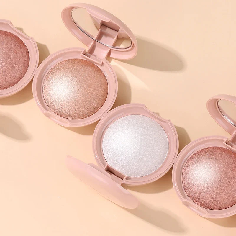 Blushimmer waterproof highlighter powder with shimmer glow for face, cheeks, eyes, body, and hair makeup application.