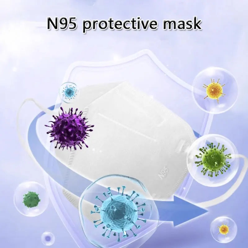 10pcs Safety N95 Face Mask Health Protective Dust and Droplet Prevention Masks Breathable Design Mask Disposable Protective Mask