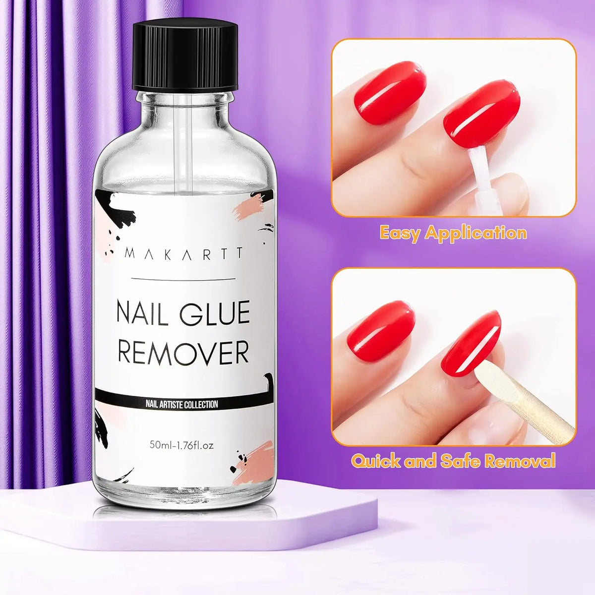 Blushimmer Nail Glue Remover for false nails, easy-to-use gel formula for removing press-on nails and adhesives efficiently.