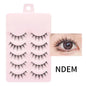 Blushimmer DINGSEN fake anime eyelashes set with 5 pairs of natural daily manga-style clear band eyelash extensions