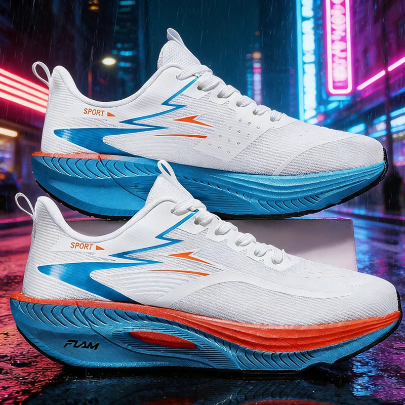 Running Shoes Men Sports Marathon Air Cushion Carbon Board Breathable Lightweight Comfortable Women Athletic Nonskid Sneakers