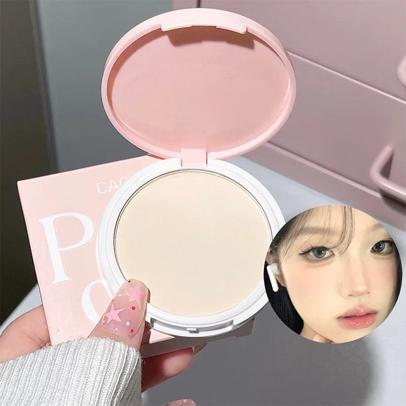 Blushimmer CACE face pressed powder with soft mist finish, three-color foundation for long-lasting, oil control, waterproof makeup.
