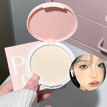 Blushimmer CACE face pressed powder with soft mist finish, three-color foundation for long-lasting, oil control, waterproof makeup.