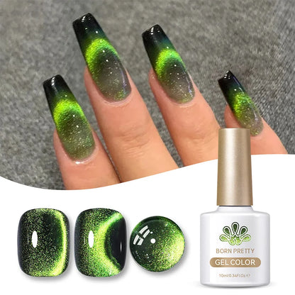 Blushimmer Born Pretty 10ml purple grape cat magnetic gel nail polish with whitening guava glass beads, vibrant fruit-inspired nail color