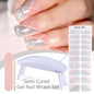 Blushimmer Harunouta 4-piece set of nude pink gradient jelly semi-cured gel nail strips with waterproof long-lasting wraps and nail lamp