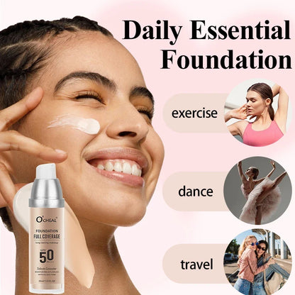 Blushimmer color-changing liquid foundation and waterproof concealer with full coverage, moisturizing, oil-control, and whitening properties.