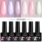 LILYCUTE 6Pcs/Set 7ML Gel DIY Nail Polish Bright Pink Semi Permanent Soak Off UV LED Gel Varnish Nail Art Design Manicure Kit