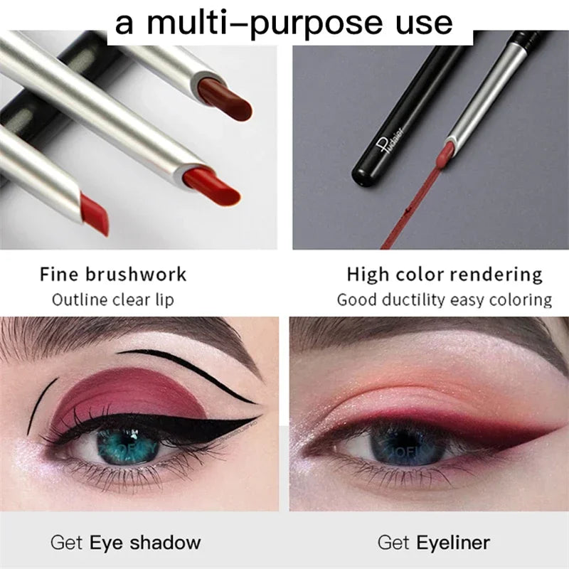 Blushimmer 17Colors portable matte lipstick pencil with long-lasting, waterproof, moisturizing lip liner for women, natural makeup look