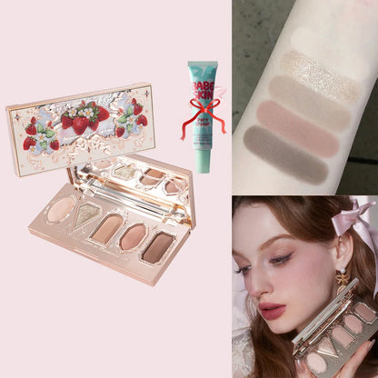 Blushimmer Flower Knows Chocolate Wonder-Shop 8-color eyeshadow palette with warm, earthy tones and shimmer finishes.