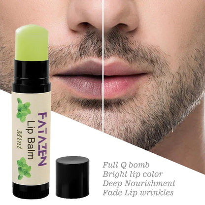 Organic Mint Honey Lip Balm by Blushimmer featuring eco-friendly packaging, shea butter, and a smooth mint flavor for men.