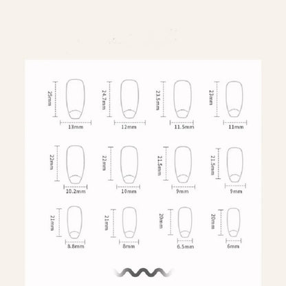 Dark wind gradient long white bow nail patches by Blushimmer, set of 24 fake nail tips in a box, perfect for stylish manicures.