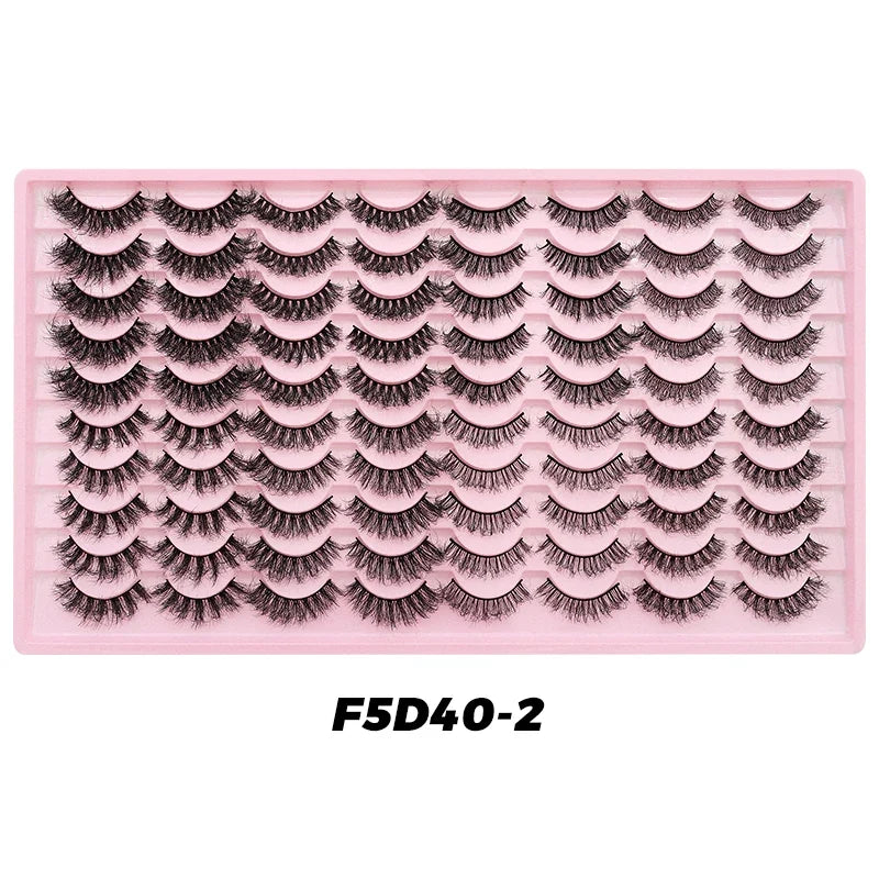 DINGSEN Blushimmer 40 pairs faux mink volume strip eyelashes kit with soft, natural-looking false eyelash extensions.
