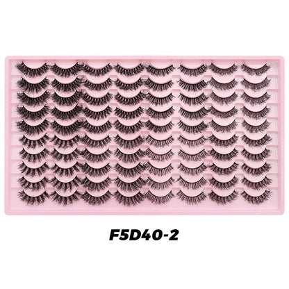 DINGSEN Blushimmer 40 pairs faux mink volume strip eyelashes kit with soft, natural-looking false eyelash extensions.