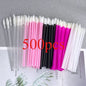 Set of 500 Blushimmer disposable lip brushes, mascara wands, and eyelash extension applicator microbrushes for professional beauty use