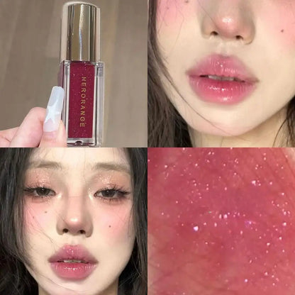 Blushimmer Herorange Starlight Lip Gloss with shimmer, clear watery finish, lightweight, non-sticky, long-lasting lipstick for lips.