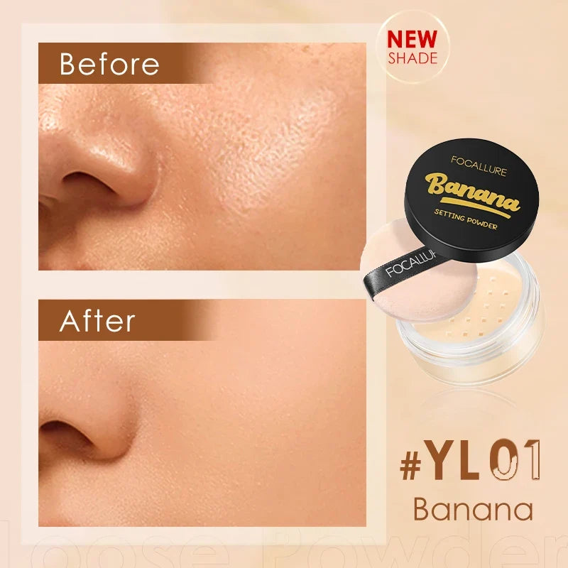Blushimmer Focallure translucent loose setting powder for natural, soft face makeup with oil control and invisible finish.
