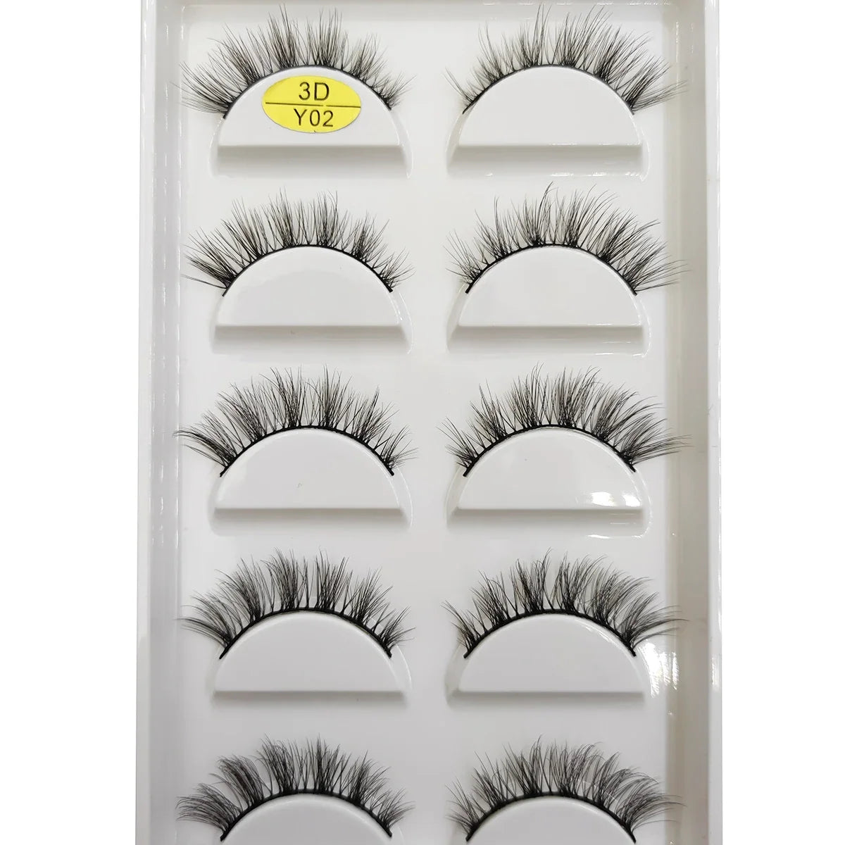 Set of 5 Blushimmer natural 3D mink false eyelashes with soft wispy, fluffy styles for makeup and beauty enhancement.