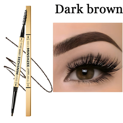 Brown waterproof matte eyebrow pencil with brush from Blushimmer, long-lasting and perfect for natural-looking brows.