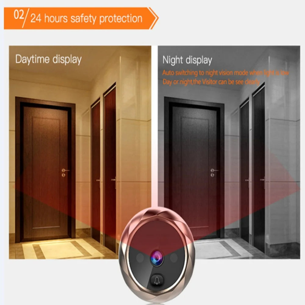 Digital Door Viewer Peephole Door Camera Doorbell 2.8-inch Night Vision Photo Shooting Digital Door Monitoring for Home Security