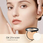 Blushimmer pressed waterproof powder compact with full coverage, featuring three shades for long-lasting facial makeup.