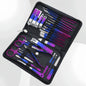 Blushimmer stainless steel manicure and pedicure kit with 9-18 tools, travel case, nail clipper, and scissors for precision nail care.
