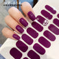 Blushimmer 16Tips glitter semi-cured gel UV sticker with 3D French gradient and shiny glitter powder for nail art, full cover decal.
