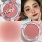 Blushimmer HISYI matte blush plate with natural color, featuring fine micro flash for a subtle, slightly tipsy pink makeup look.