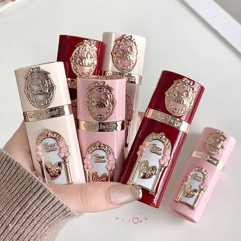 Blushimmer Gege Bear Strawberry Cupid Pink Lip Cream and liquid blush set with velvet matte finish and long-lasting formula.