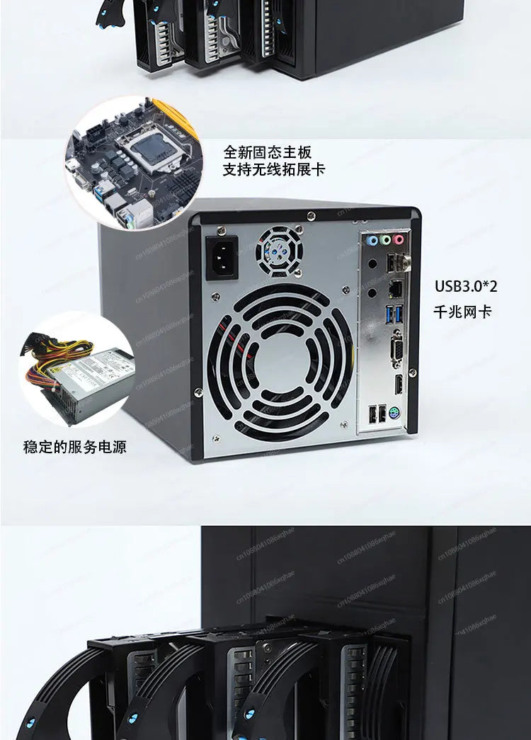 4-Bay NAS Storage Server Case - High-Quality Tooless Hard Drive Enclosure (Screwless Design)