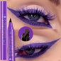Blushimmer 2-in-1 waterproof liquid eyeliner pen in black, purple, and blue with a seal stamp tip for Korean makeup looks.