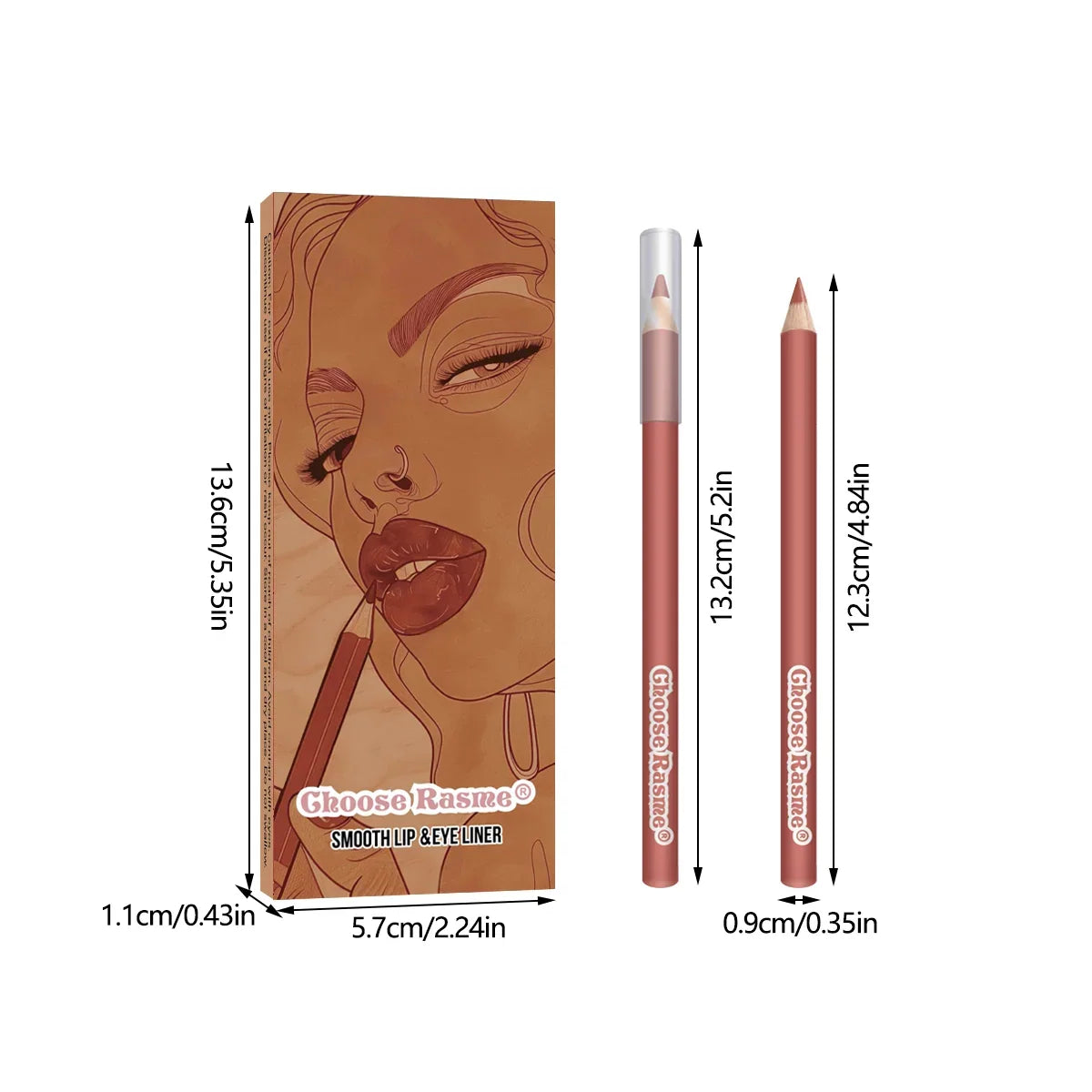 Set of 6 waterproof, sweat-proof Blushimmer lip liner pens in nude shades, featuring non-stick, fade-resistant formula.