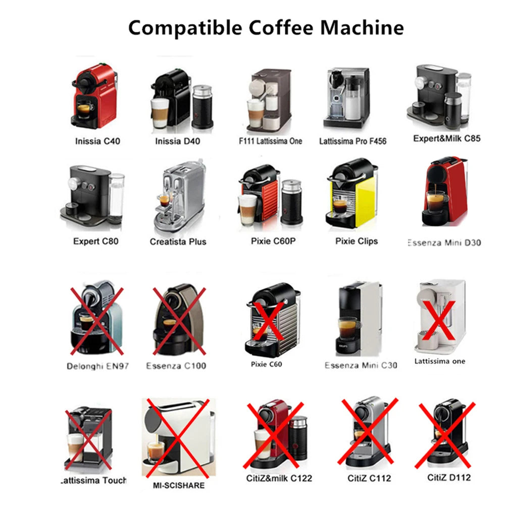 New icafilas for Nespresso Coffee Capsule Reusable Espresso Steel Coffee Pod Filters for Mini C30 D30 & Pixie Coffee Maker